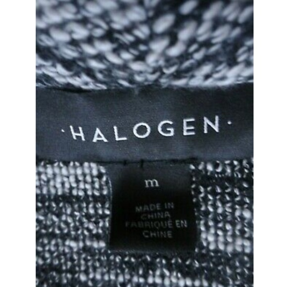 HALOGEN Knit Moto Jacket Black White PNT HA328806M - Picture 3 of 6